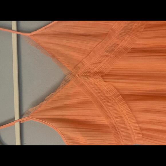TOPSHOP Coral Pleated Dress Size 6 - Picture 4 of 10